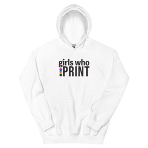 Girls Who Print Unisex Hoodie - White