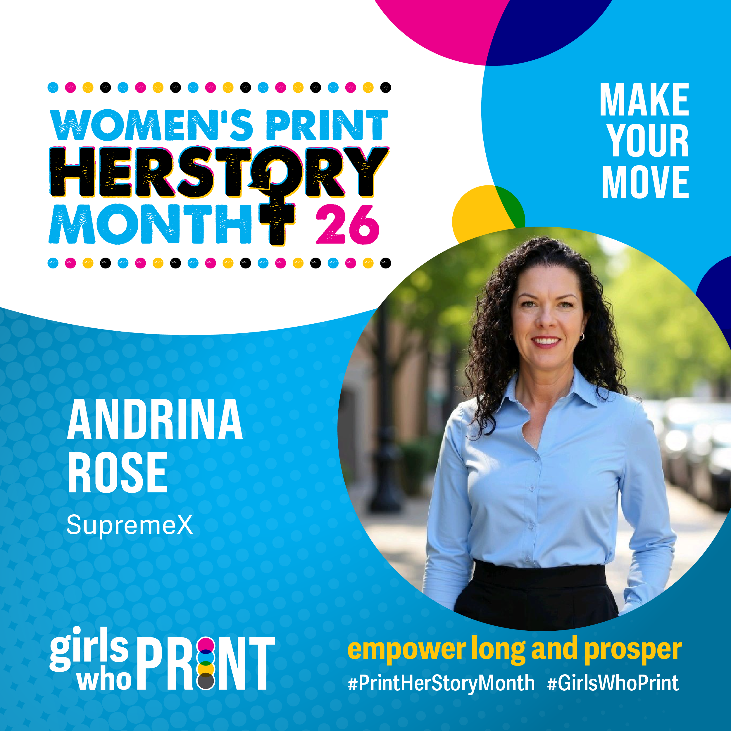 Andrina Rose, SupremeX, Print HERstory Month 2026, girls who print, women in print, print herstory month