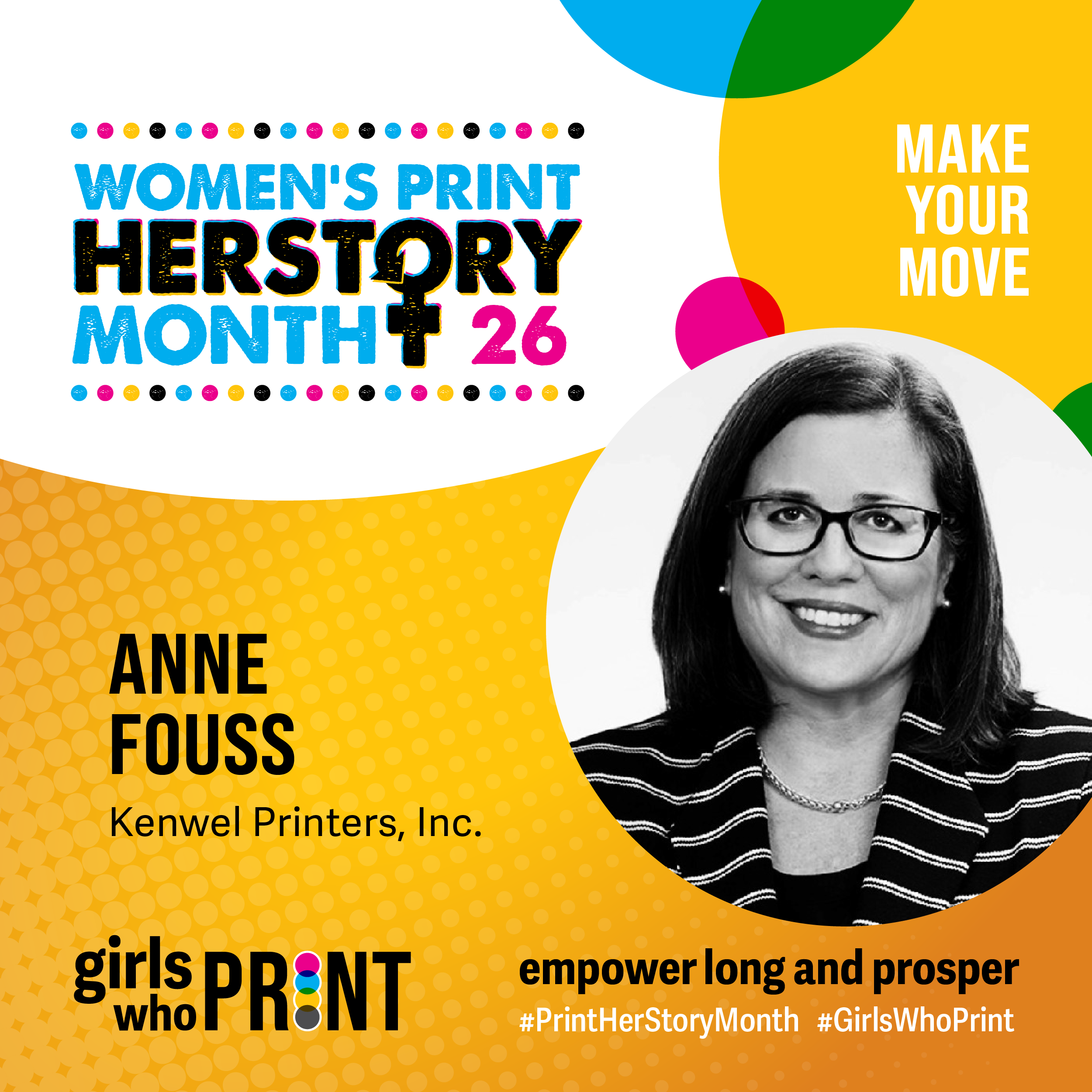 Anne Fouss, Kenwel Printers, Inc., Print HERstory Month 2026, girls who print, women in print, print herstory month