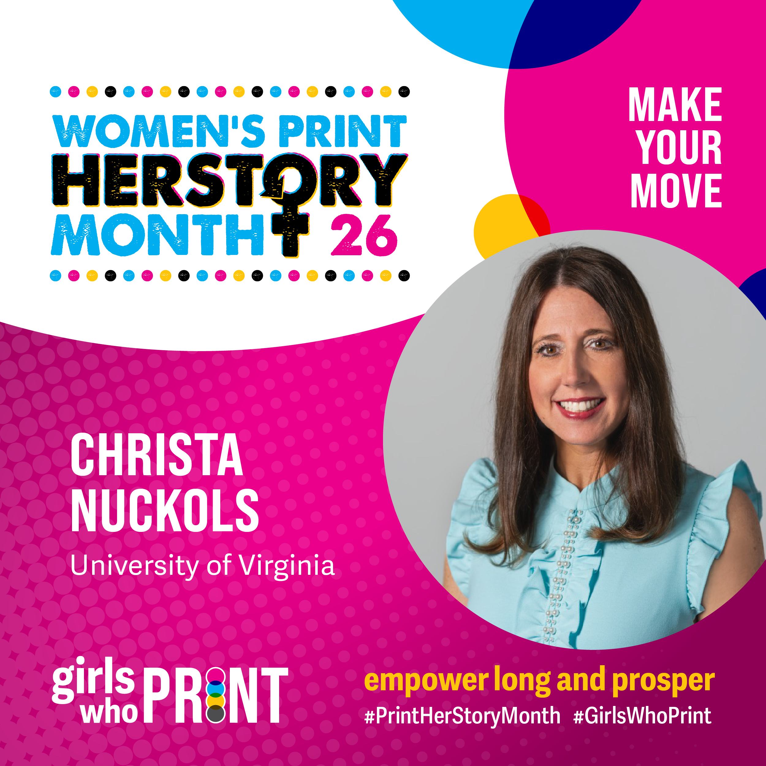 Christa Nuckols, University of Virginia, Print HERstory Month 2026, girls who print, women in print, print herstory month